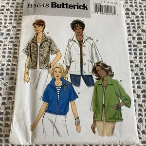 Butterick Sewing Pattern B5648 Sizes 16-18–20-22, 4 Different Jackets